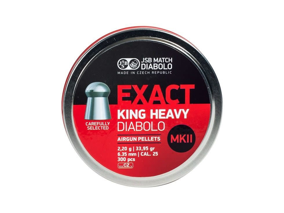 JSB Match Diabolo Exact King Heavy MKII .25 Cal, 33.95gr