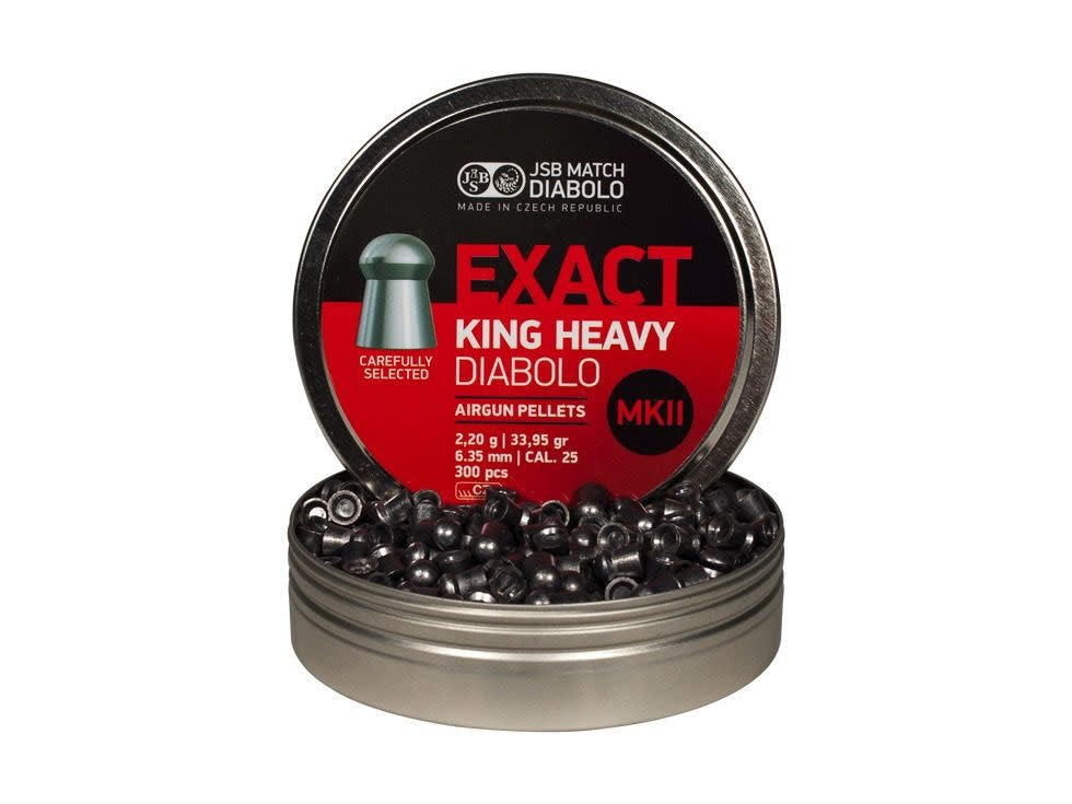 JSB Match Diabolo Exact King Heavy MKII .25 Cal, 33.95gr