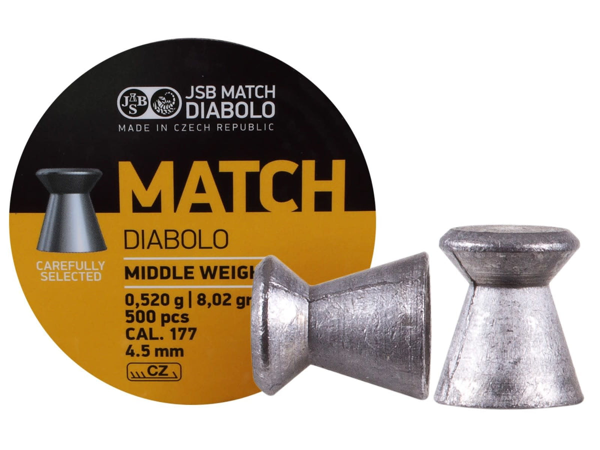 JSB Yellow Match Diabolo Middle Weight .177 Cal, 8.02gr, 4.50mm