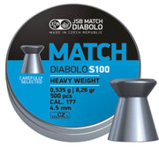 JSB Blue Match Diabolo S100 Heavyweight .177 Cal, 8.26gr, 4.50mm