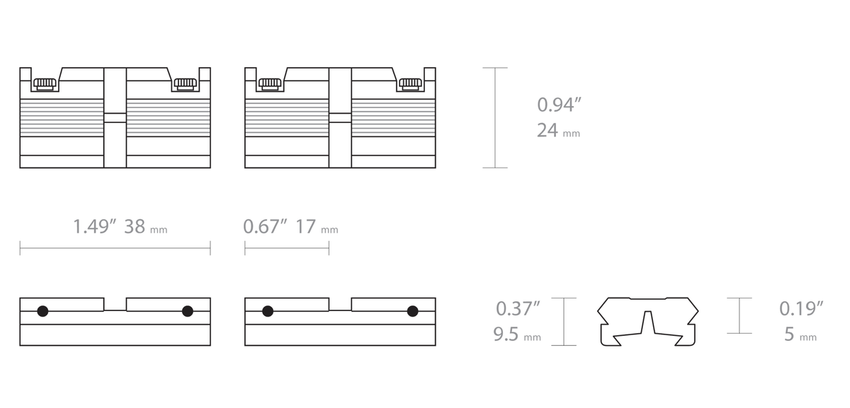 3/8" to Weaver Base - 2pc