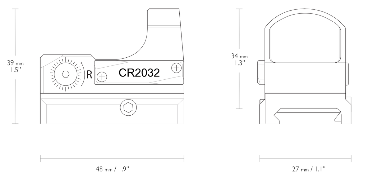 Micro Reflex Red Dot 1x 30 MOA - Weaver/Picatinny