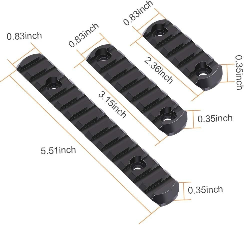 M-Lok Picatinny Rails - 3pcs